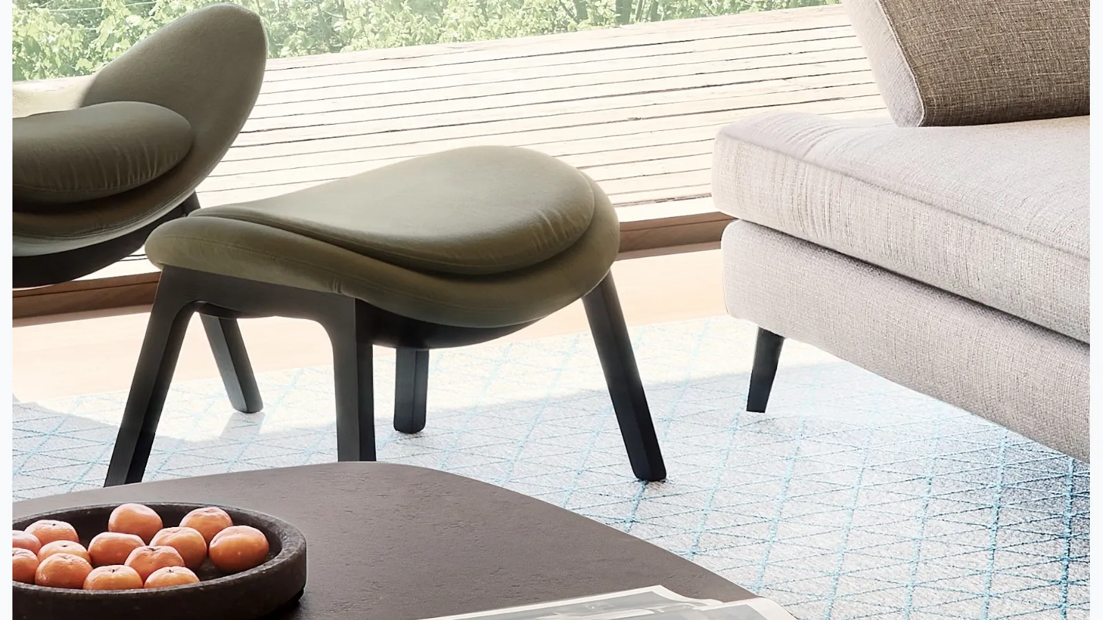 Lazy pouf in fabric by Calligaris.
