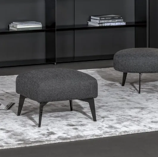 Pouf in fabric upholstery with Lovy legs by Bonaldo.