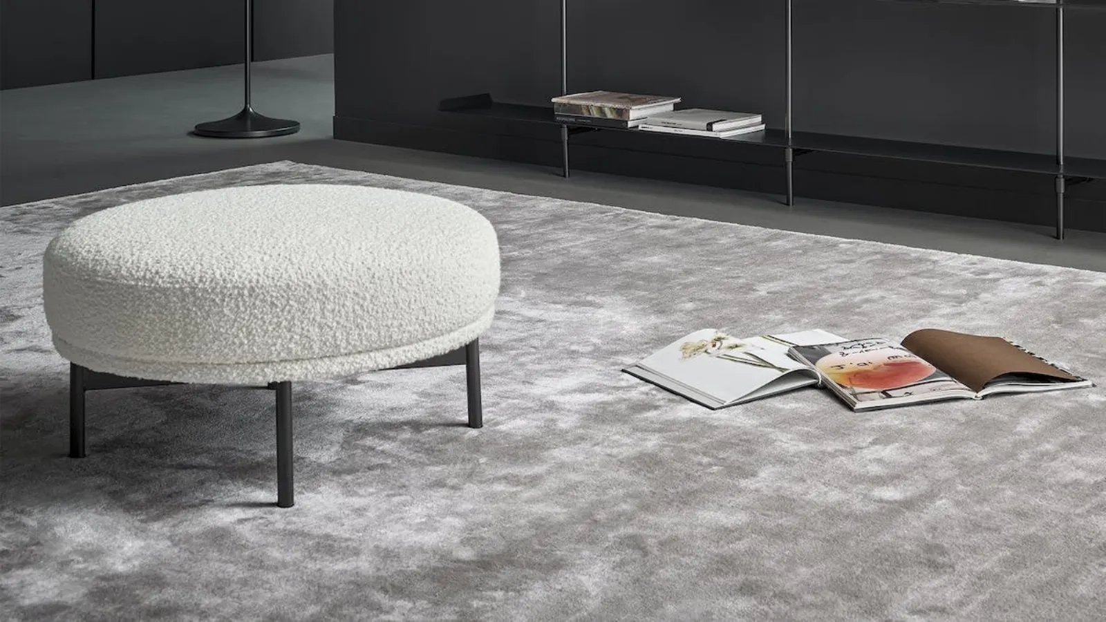 Fabric pouf with metal legs Neuilly by Bonaldo