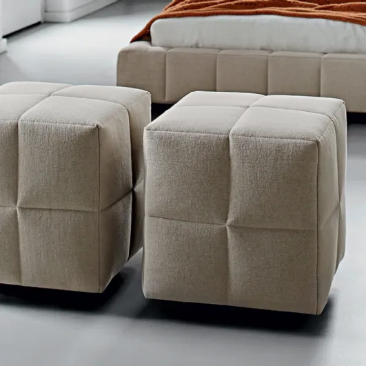 Quilted fabric Squaring pouf by Bonaldo.