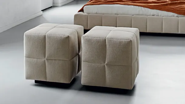 Quilted fabric Squaring pouf by Bonaldo.