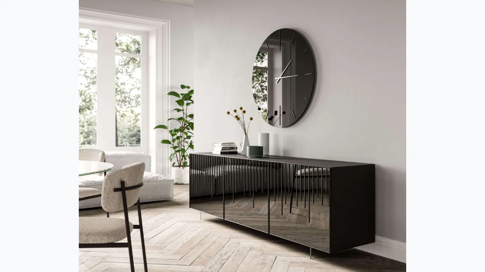 Mirror clock Replay by Ozzio