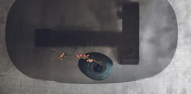 Ribbon glass and metal coffee table by Calligaris