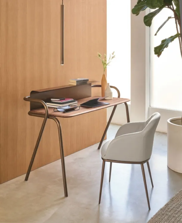 Vela writing desk in canaletto walnut wood by Riflessi