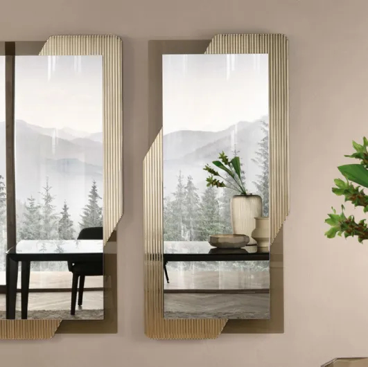 Glass framed mirror Shift by Fiam