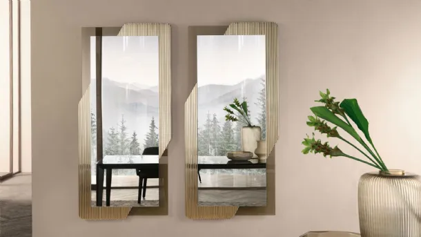 Glass framed mirror Shift by Fiam