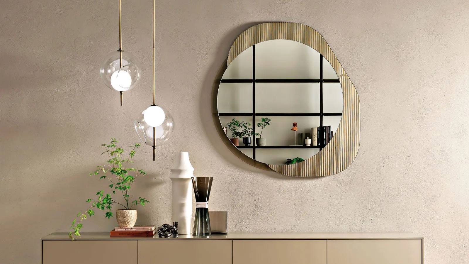 Mirror with glass frame Shift by Fiam