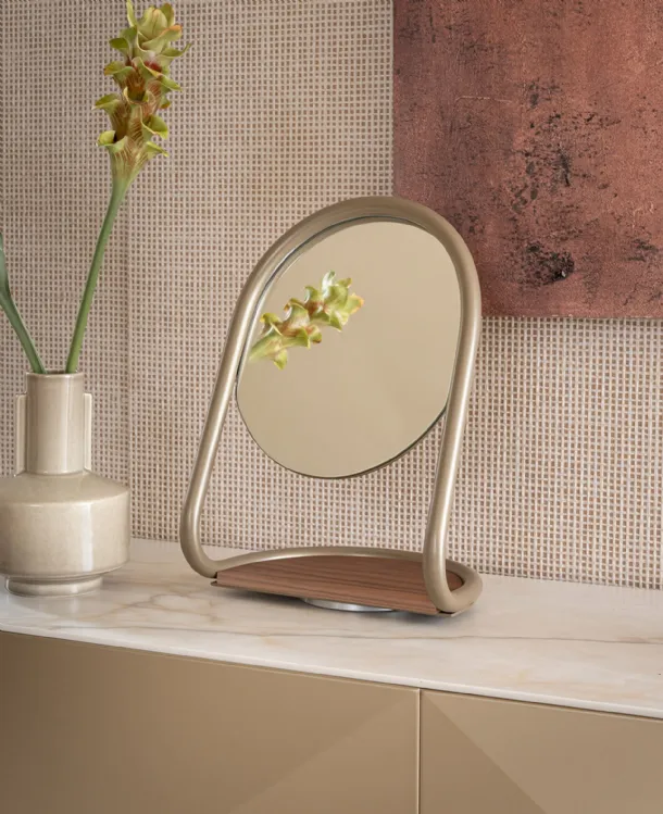 Florence Tabletop Mirror with Metal Frame by Riflessi
