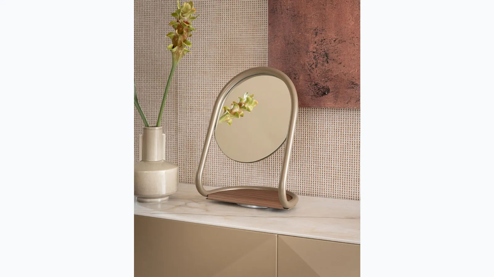 Florence Tabletop Mirror with Metal Frame by Riflessi