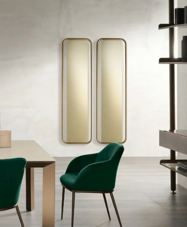 Iris mirror with metal frame by Riflessi.