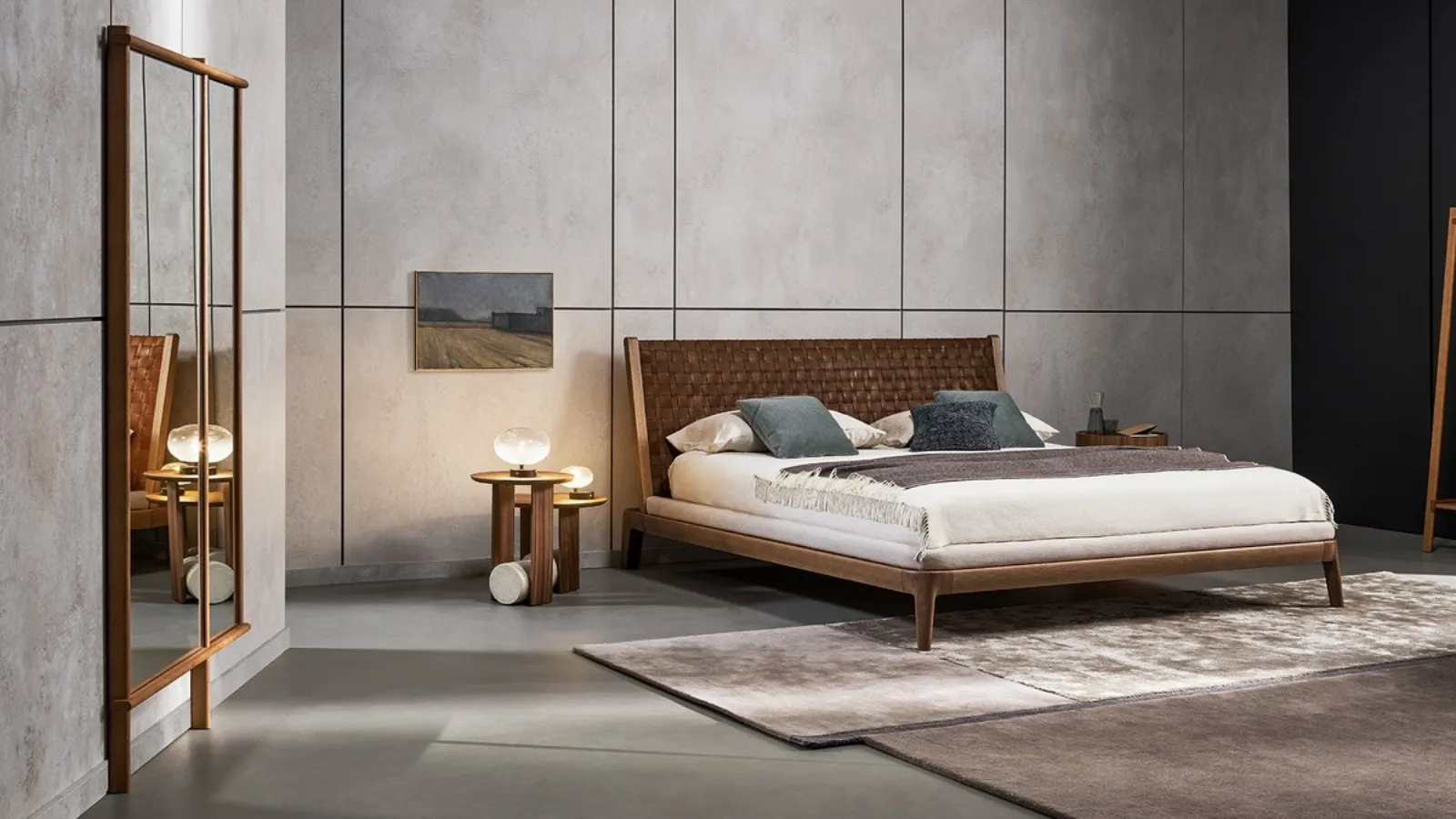 Mirror Island Mirror with a Bonaldo wooden frame