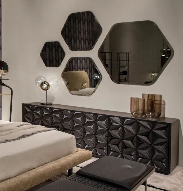 Hexagonal Kaleidos mirror by Tonin Casa.