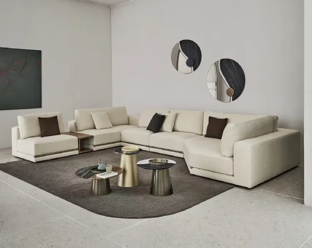 Luxor mirror with decorative elements in SuperMarble and Bontempi wood.