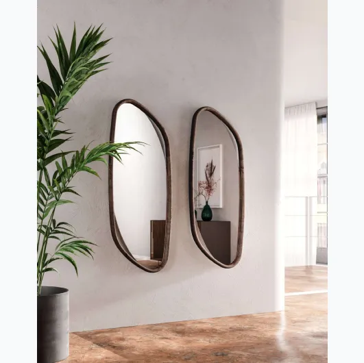 Mirror with Monza wooden frame by Ozzio