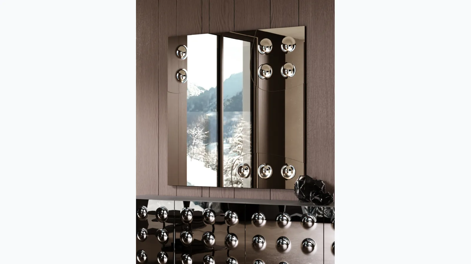 Mirror with relief bubbles Rock by Tonin Casa