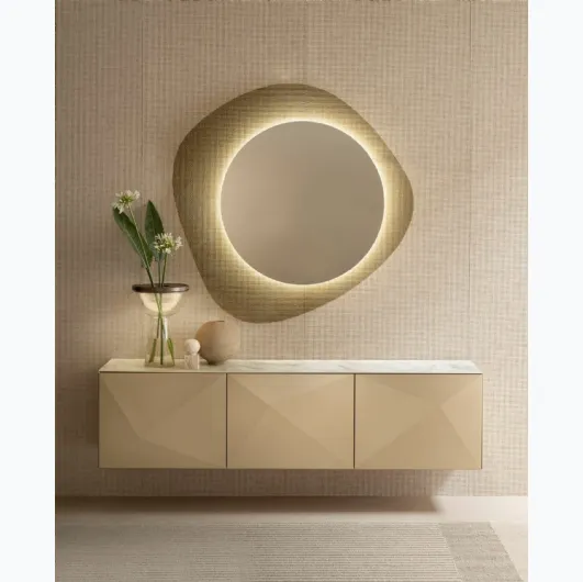 Sun mirror in bronze-tinted crystal by Riflessi