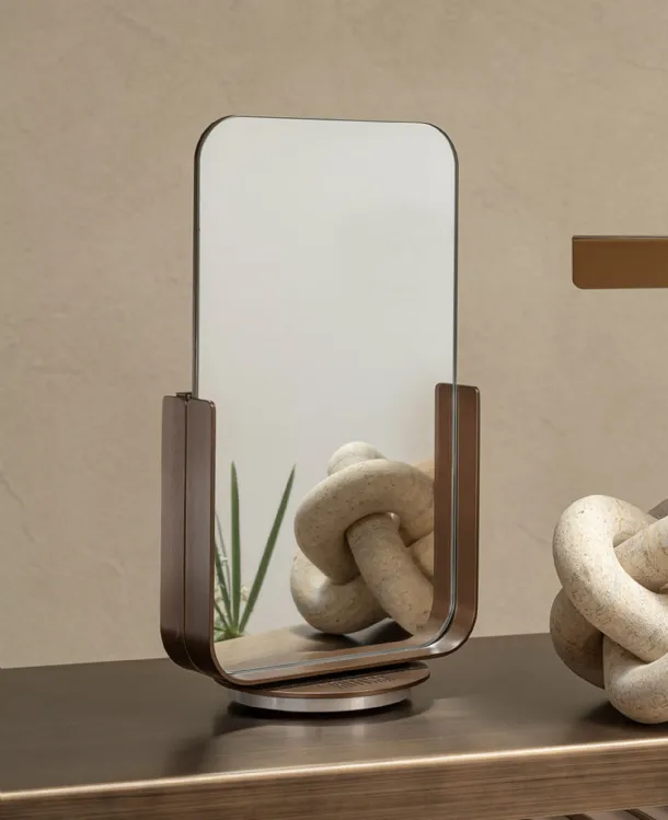 Verona metal table mirror by Riflessi