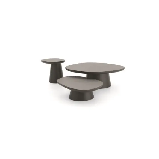 Stone coffee table with metal base and MDF top by Ditre Italia