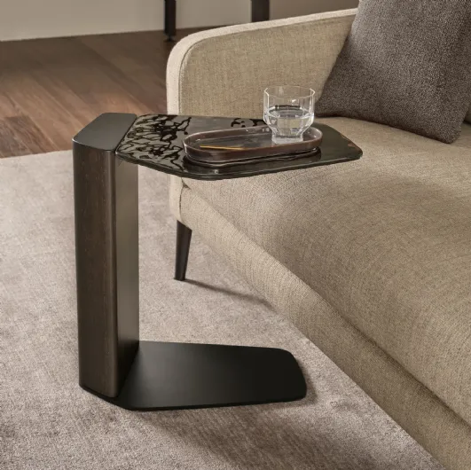 Coffee table in glass and solid wood Stone by Fiam