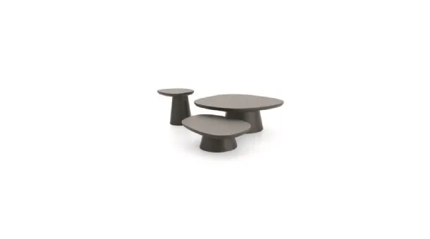 Stone coffee table with metal base and MDF top by Ditre Italia