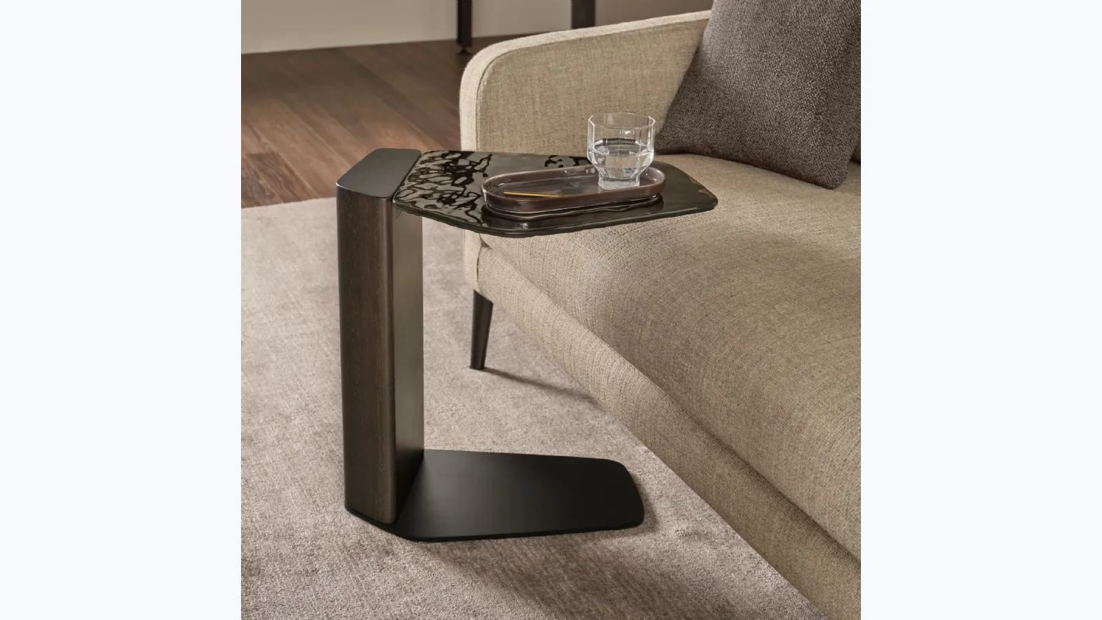Coffee table in glass and solid wood Stone by Fiam