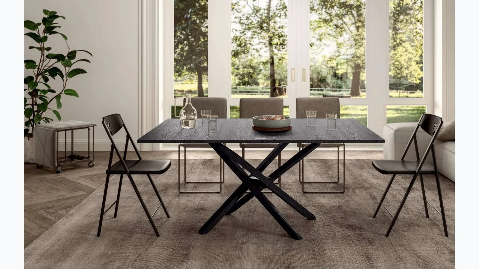 Convertible wooden coffee table into a dining table Su&Giù by Ozzio