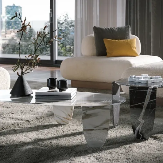 Arturo Artistic Glass Coffee Table by Tonin Casa