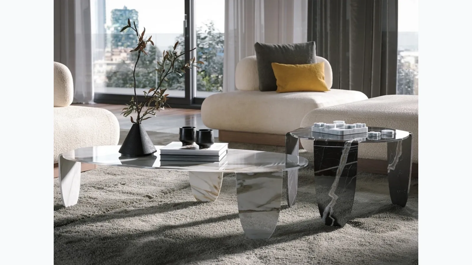 Arturo Artistic Glass Coffee Table by Tonin Casa