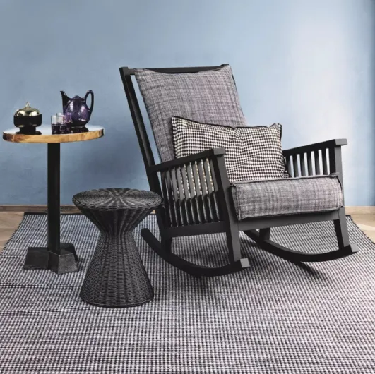 Bolla 12 small table in woven rattan by Gervasoni.