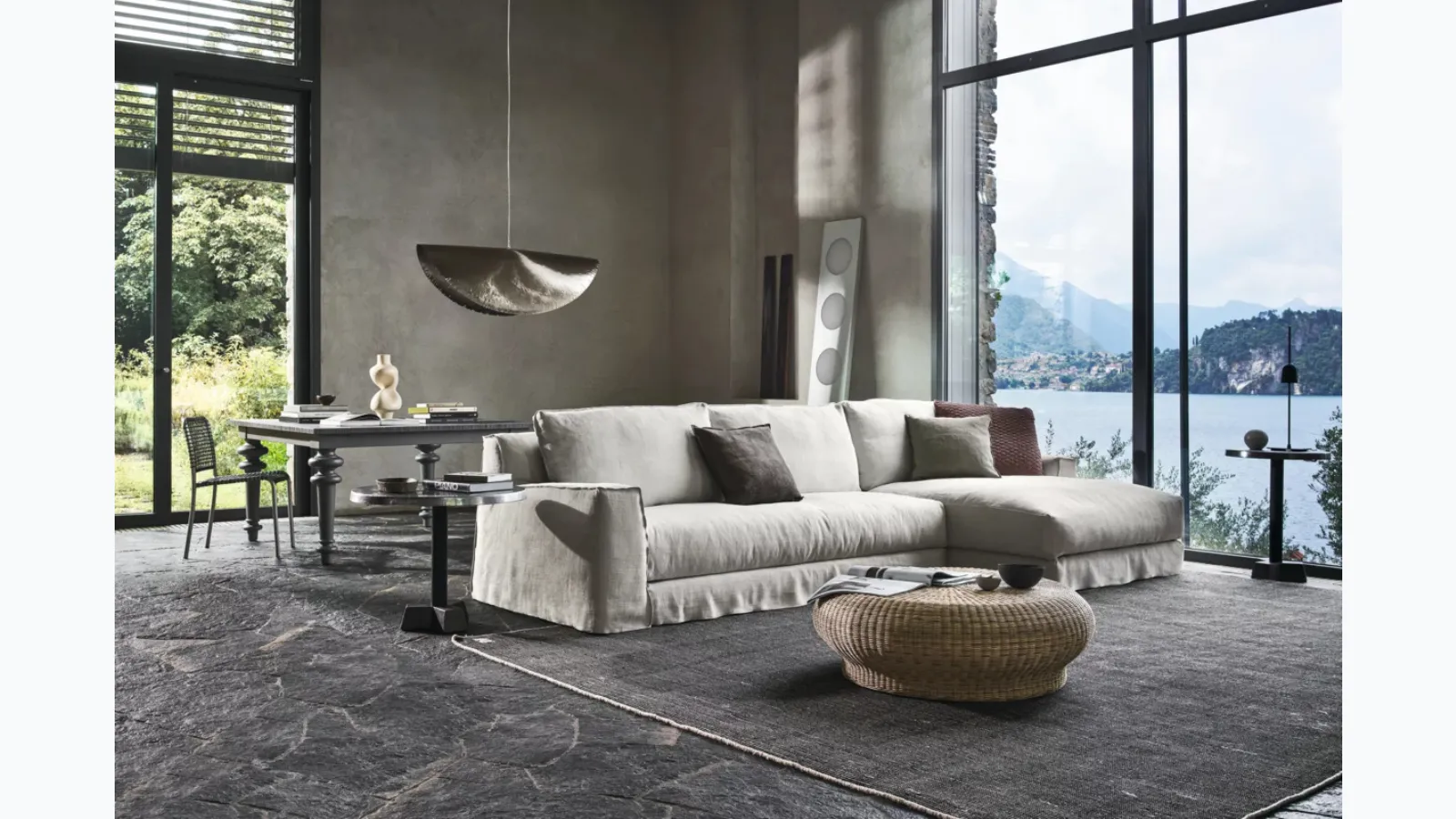 Bolla 15 wicker coffee table by Gervasoni.