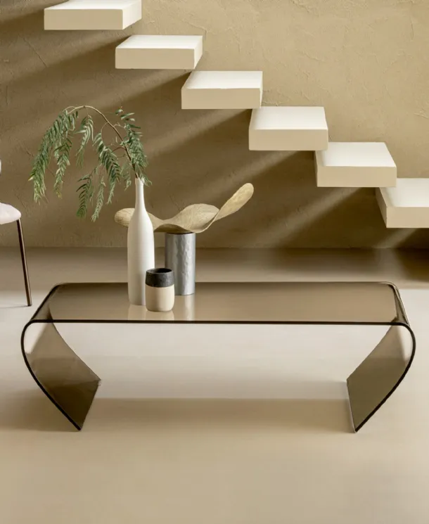 Break coffee table in bronze-tinted glass by Riflessi
