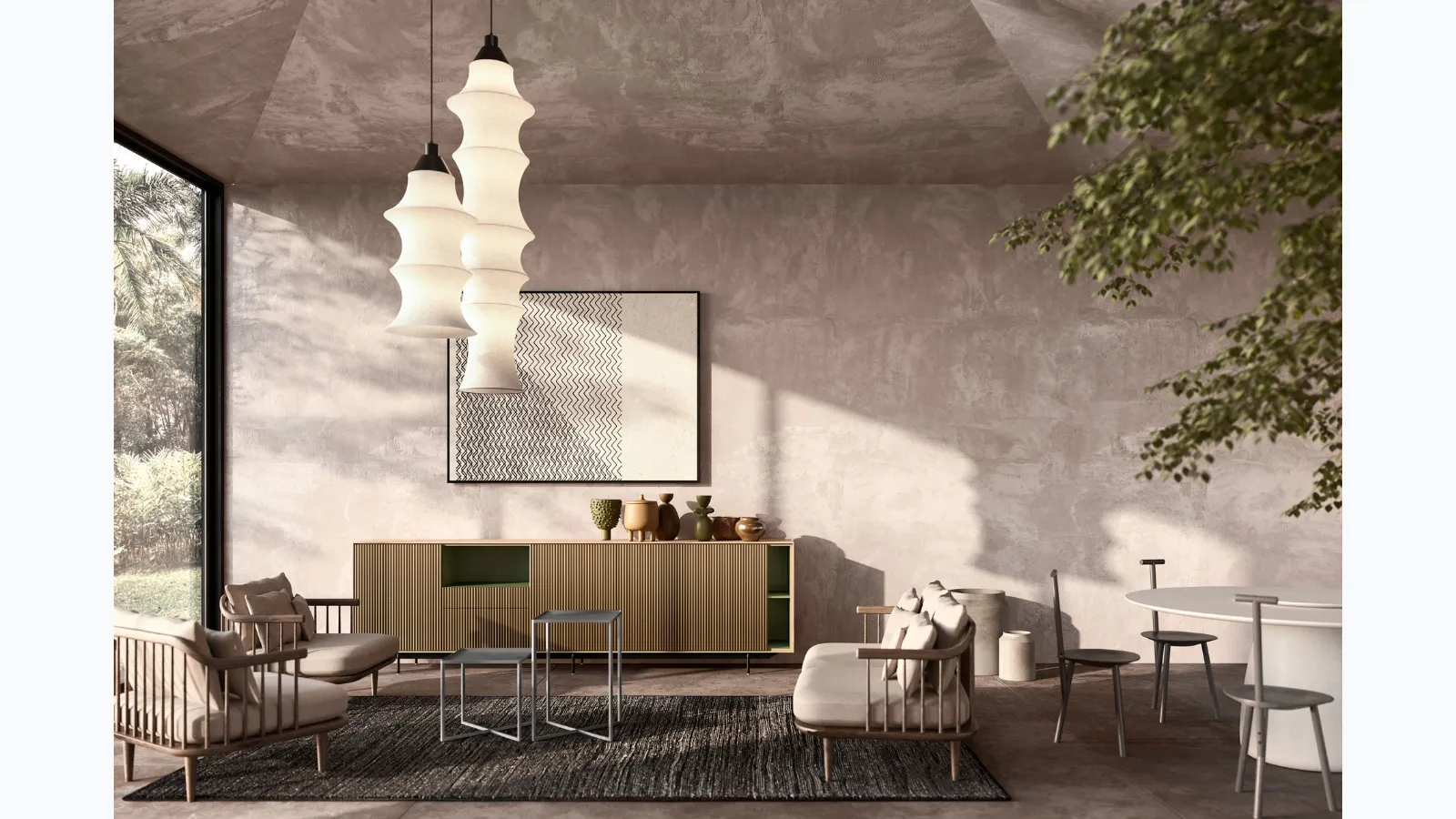 Cabaret coffee table in metal effect lacquered by Capo d'Opera.