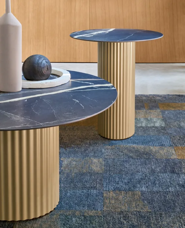 Enea coffee table with ceramic top from Riflessi.