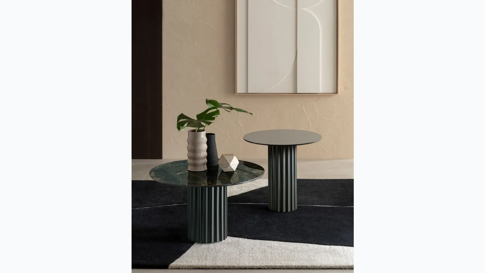 Enea coffee table with ceramic top by Riflessi.