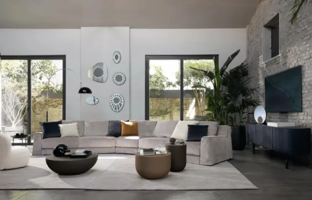 Heiko coffee table in clay finish polymer by Gervasoni.