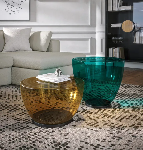 Konca coffee table in blown glass by Tonin Casa