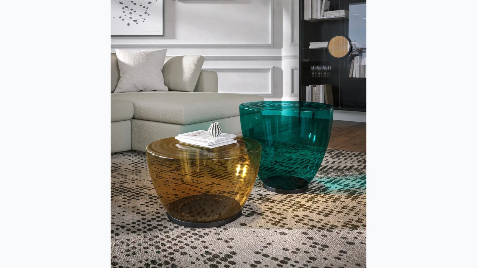 Konca coffee table in blown glass by Tonin Casa
