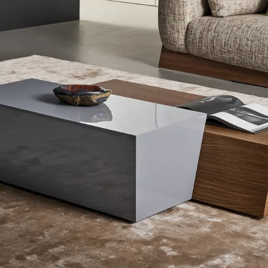 Coffee table Litos in wood and glossy lacquered wood by Bonaldo.