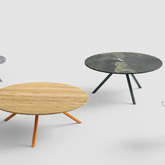 Mini Heb coffee table with marble top by Desalto.