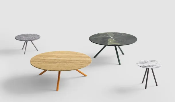 Mini Heb coffee table with marble top by Desalto.