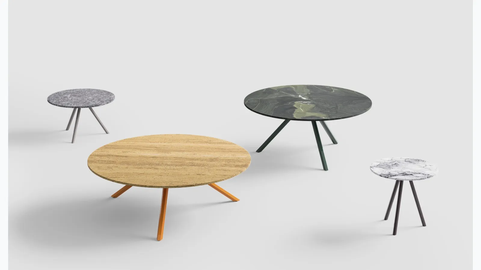 Mini Heb coffee table with marble top by Desalto.