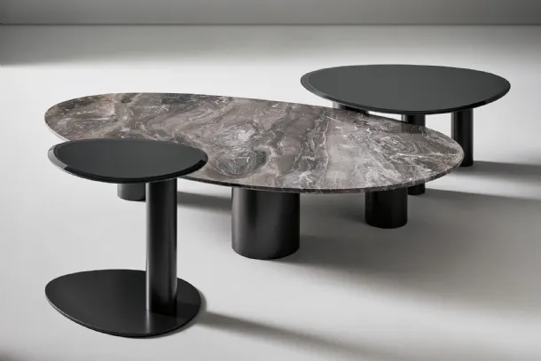 Sasso Coffee Table in marble or crystal by Bonaldo