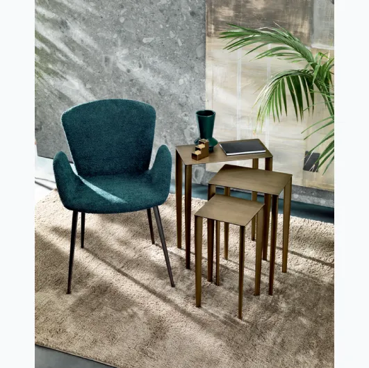 Coffee table Tris in metal by Riflessi.