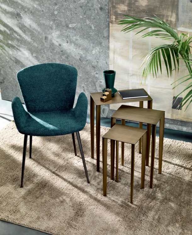 Coffee table Tris in metal by Riflessi.