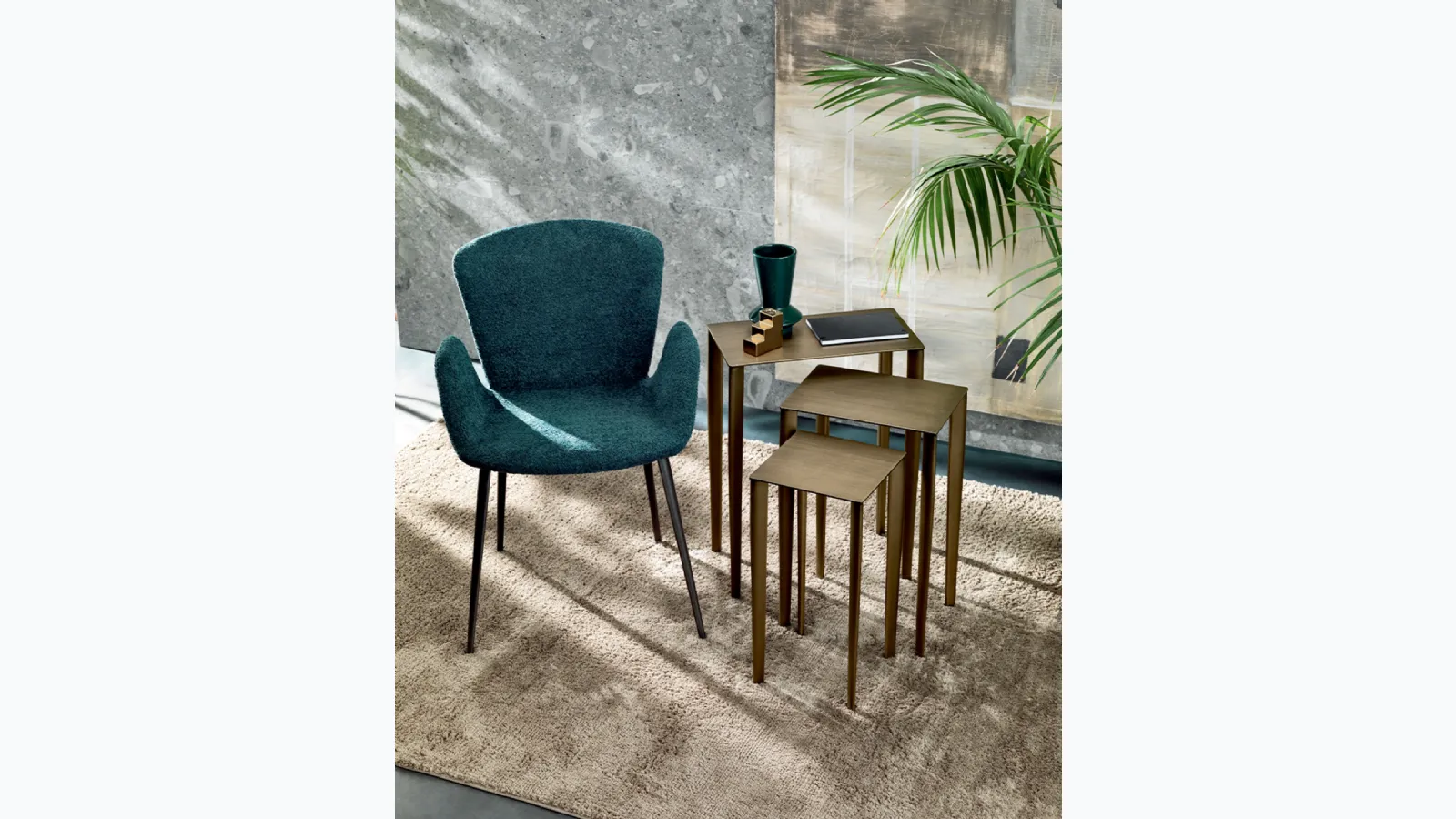 Coffee table Tris in metal by Riflessi.