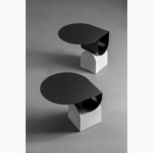 Vague coffee table by Bonaldo, made of metal with a concrete base.