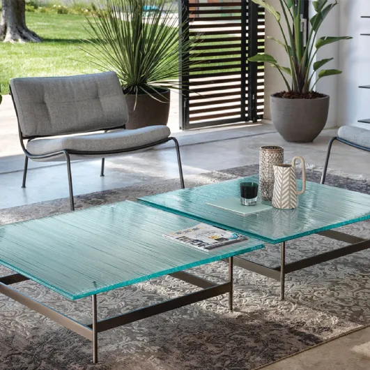 Glass coffee table Waves by Fiam