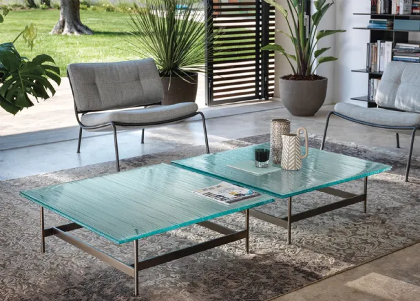 Glass coffee table Waves by Fiam