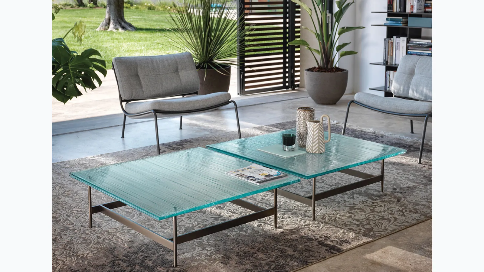 Glass coffee table Waves by Fiam