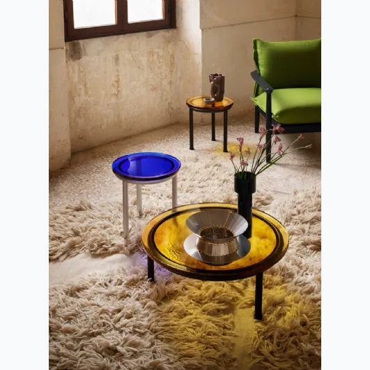 Round glass coffee table Zigo by Miniforms
